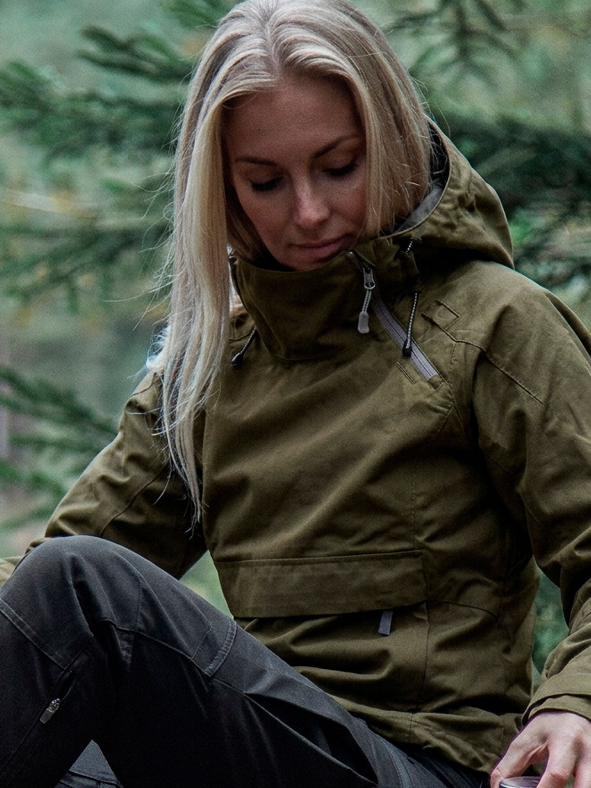 ALVA ILDRI Anorak Damen - Dunkelgrün